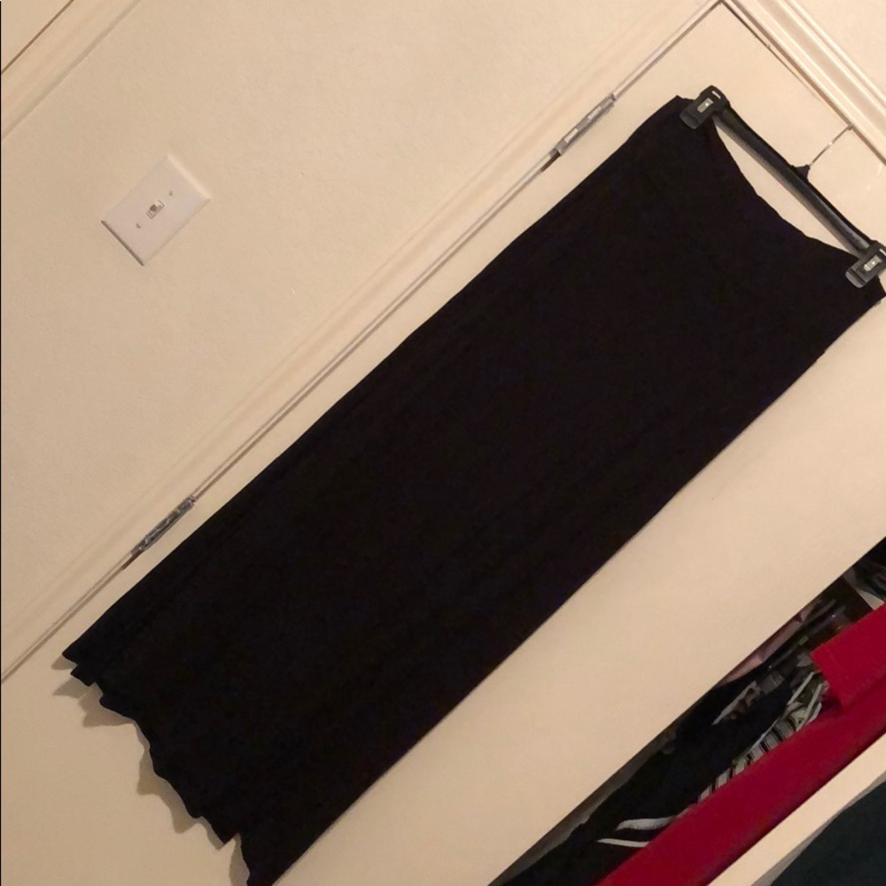 Black maxi skirt with side slits
